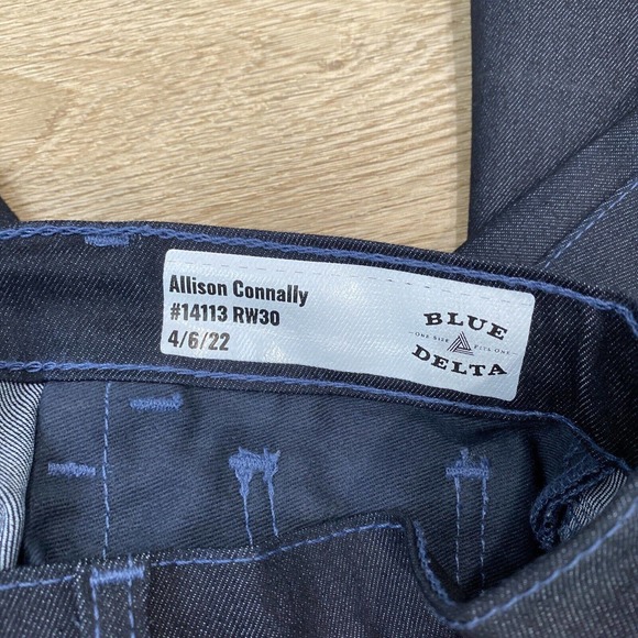 Blue Delta Jeans Women’s 29x30 Blue Stretch Handmade Custom RAW Denim USA $450 - Picture 5 of 10